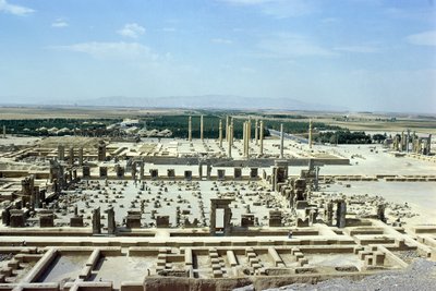 Vista del sitio desde arriba, período aqueménida, c.515 a.C. de Unbekannt Unbekannt